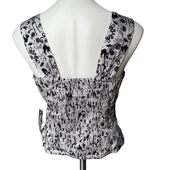 NWT, ModCloth Halloween Print Cotton Crop Tank Top, Sz 8 - Picture 2 of 11